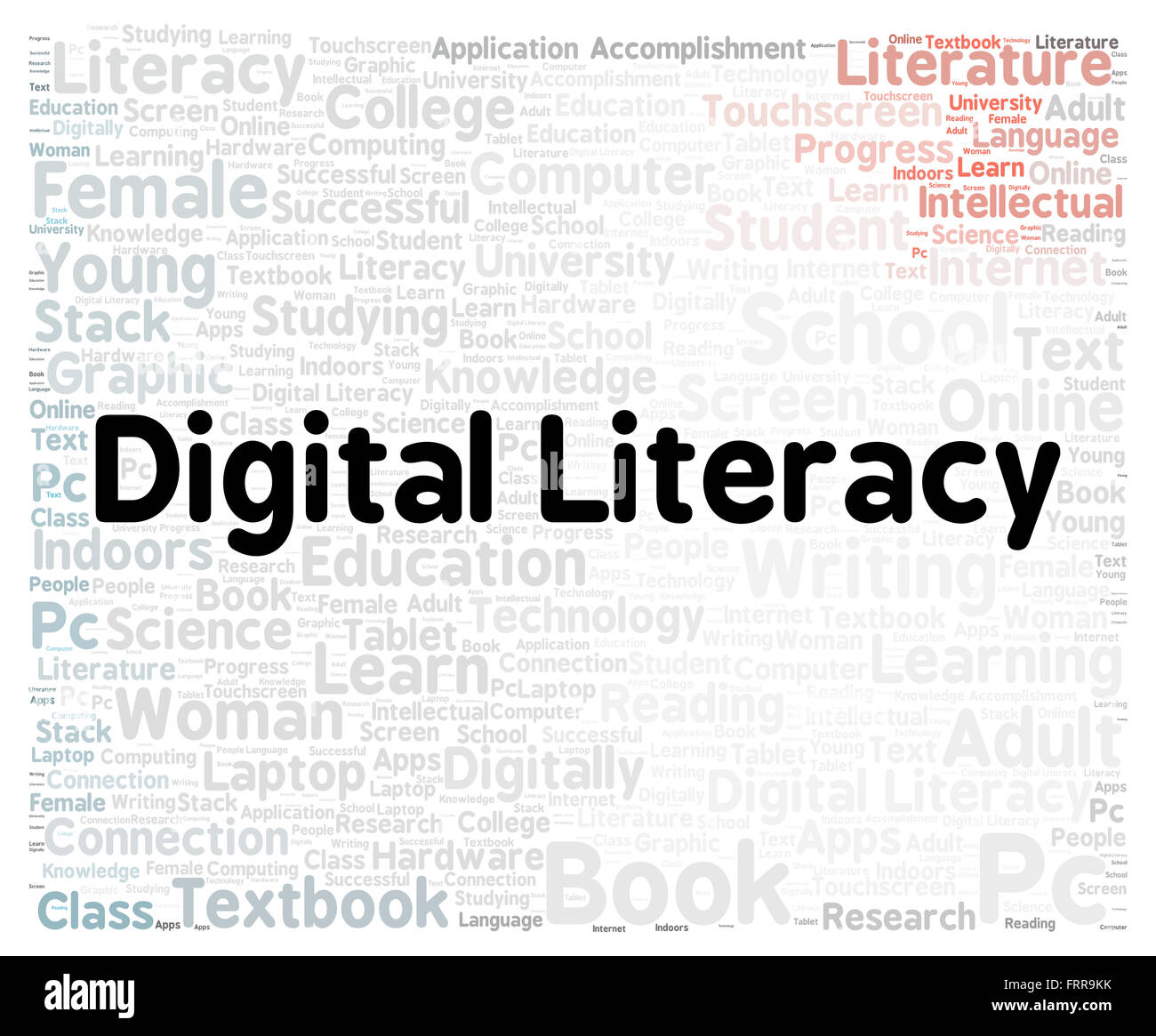 Digital literacy word cloud shape concept Stock Photo Alamy