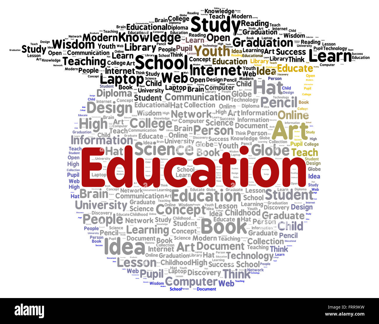 Education word cloud shape concept Stock Photo
