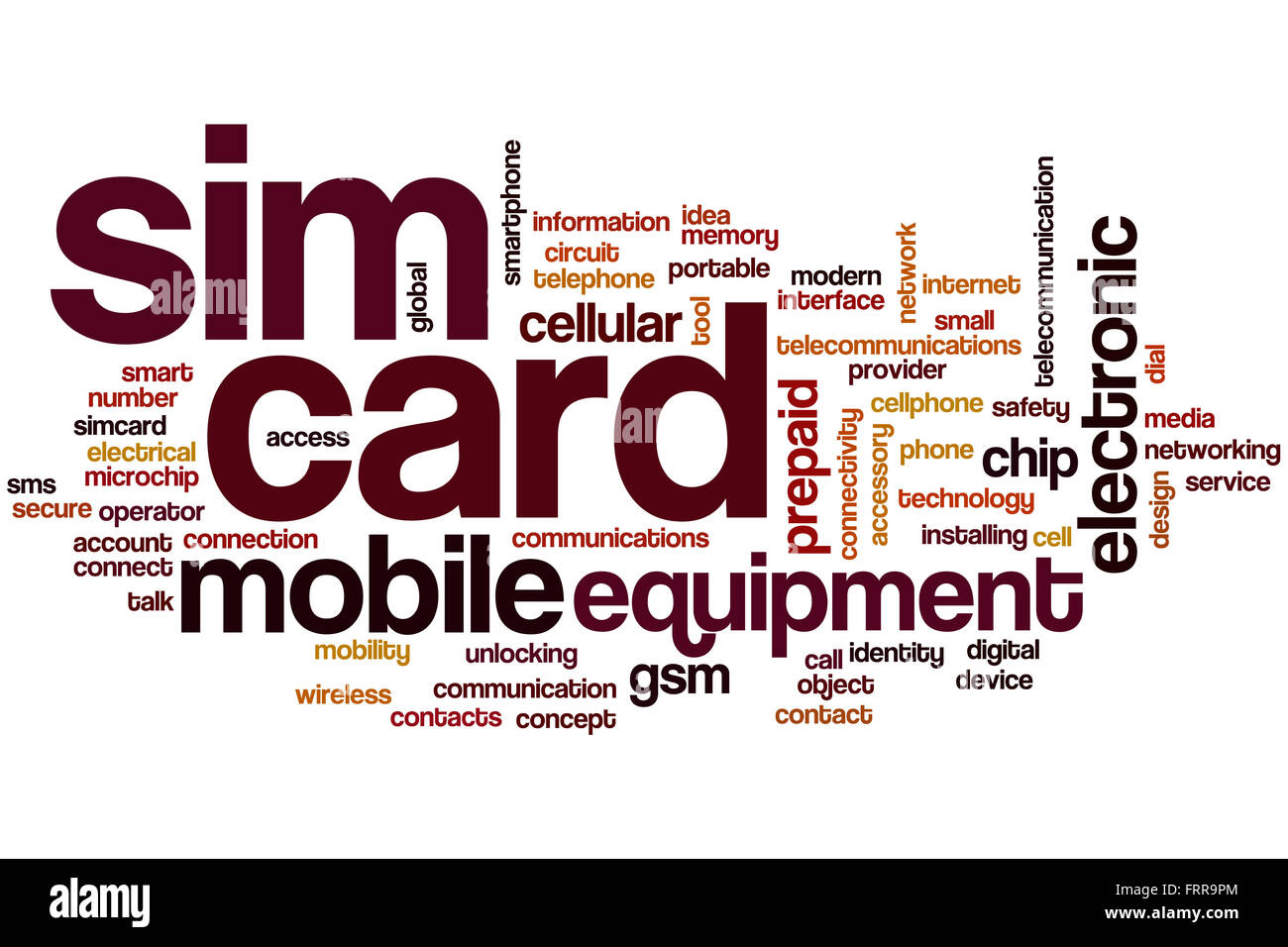Sim card word cloud concept Stock Photo