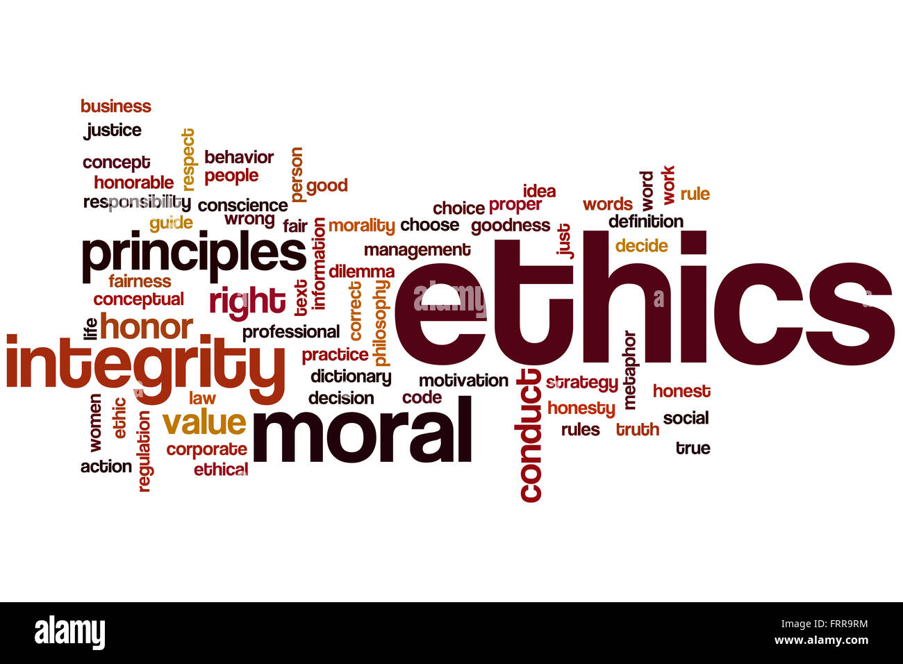 Ethics word cloud concept Stock Photo