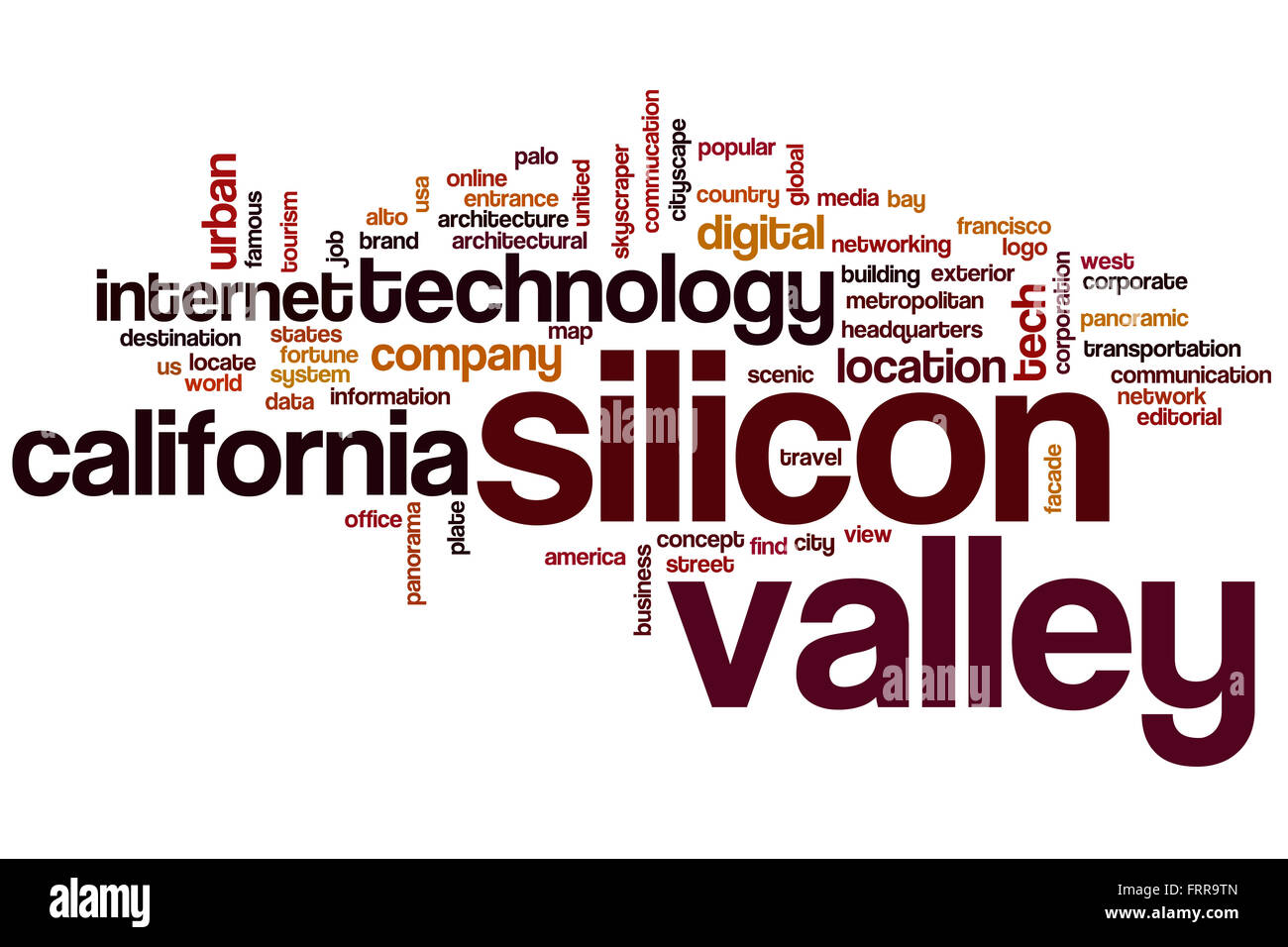 Silicon valley word cloud concept Stock Photo Alamy