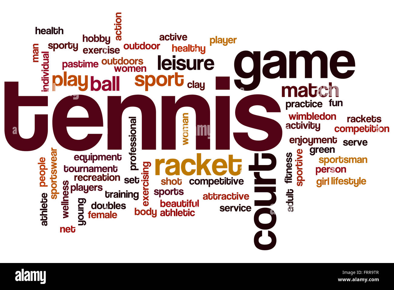 Tennis word cloud concept Stock Photo - Alamy