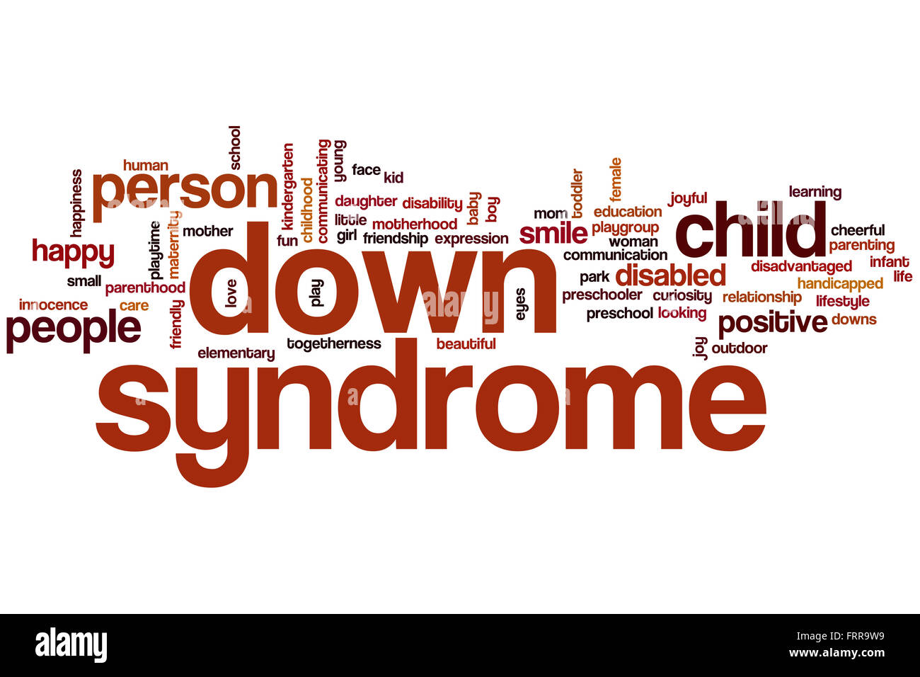 Down syndrome word cloud concept Stock Photo