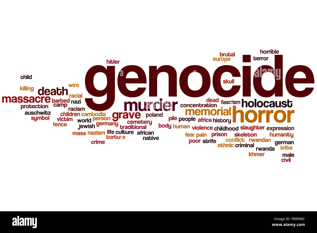 Genocide word cloud concept Stock Photo