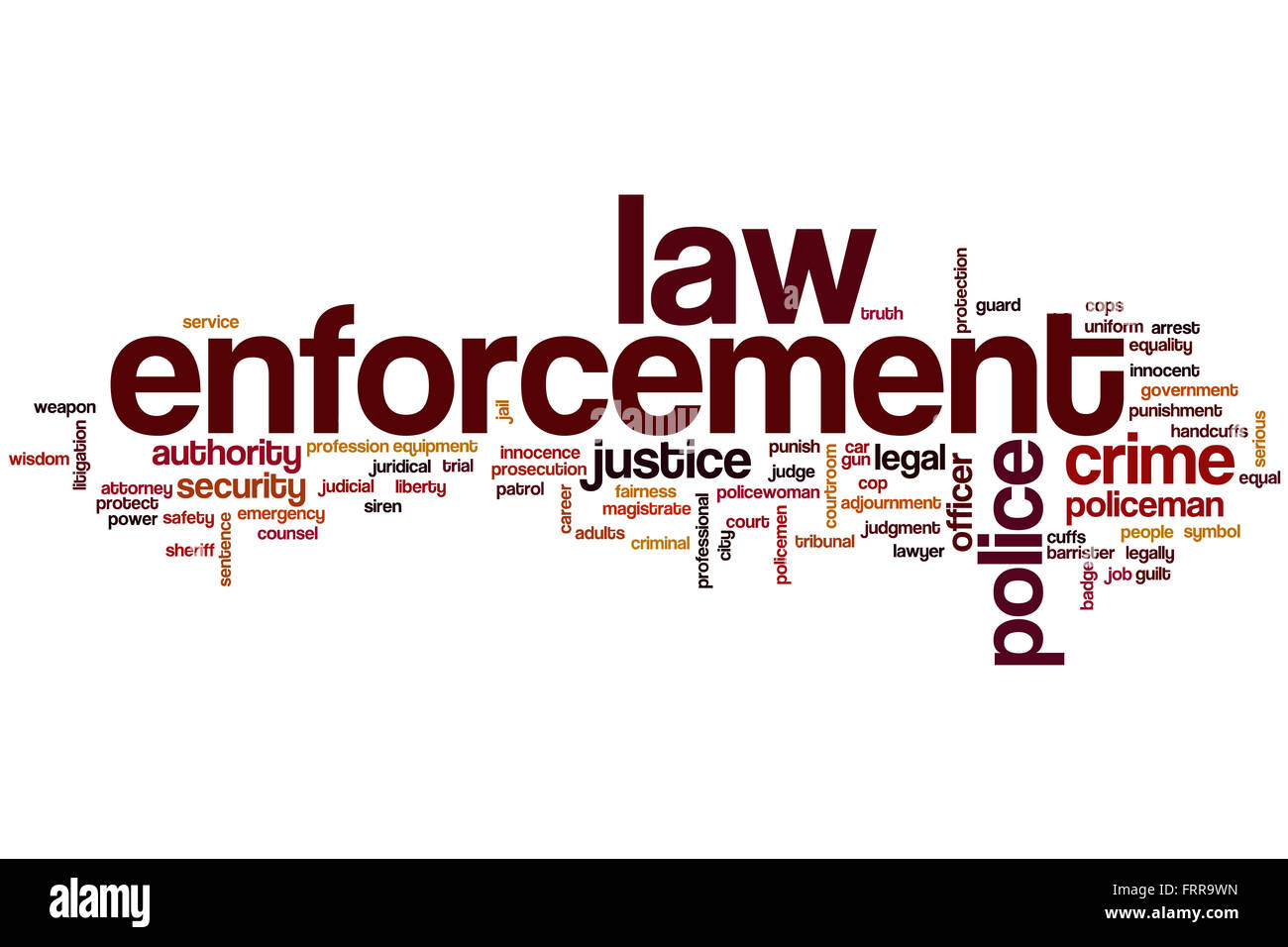 Law enforcement word cloud concept Stock Photo Alamy