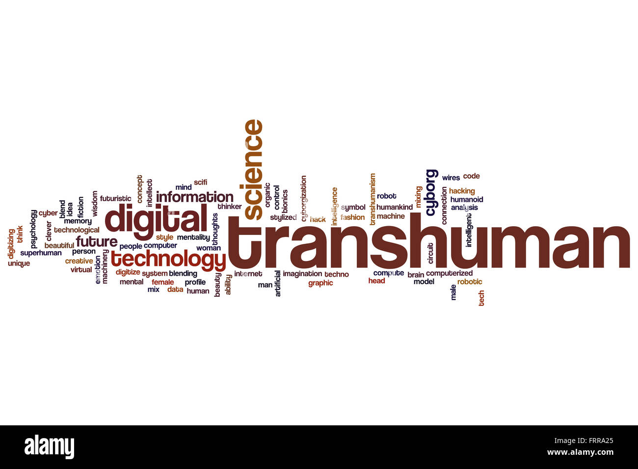 Transhuman word cloud concept Stock Photo