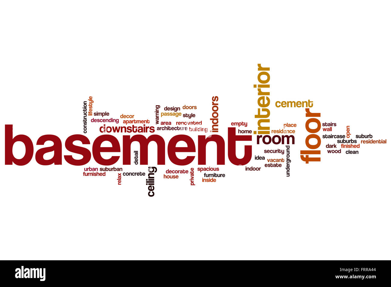 Basement word cloud concept Stock Photo Alamy