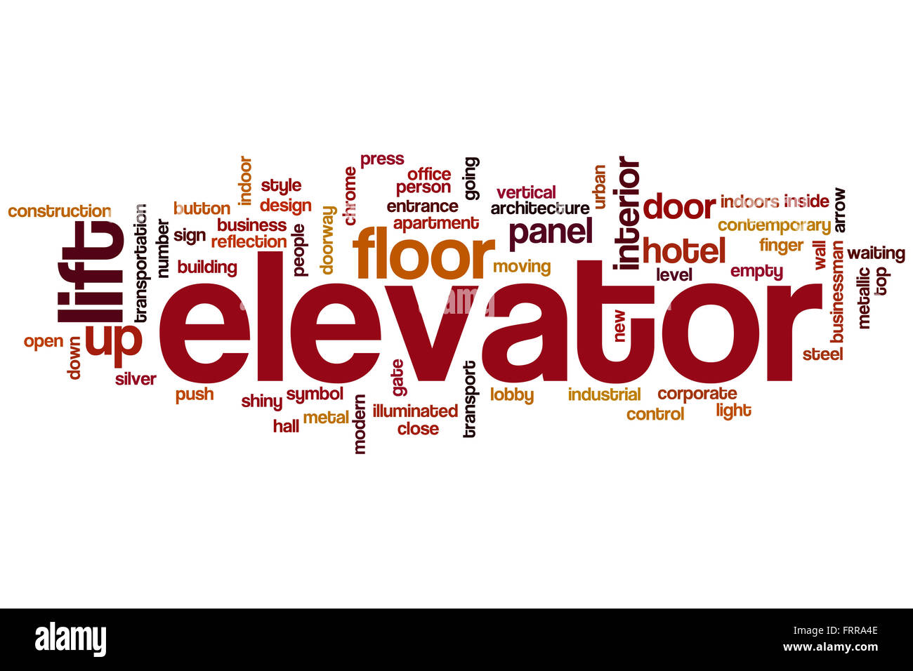 Elevator word cloud concept Stock Photo