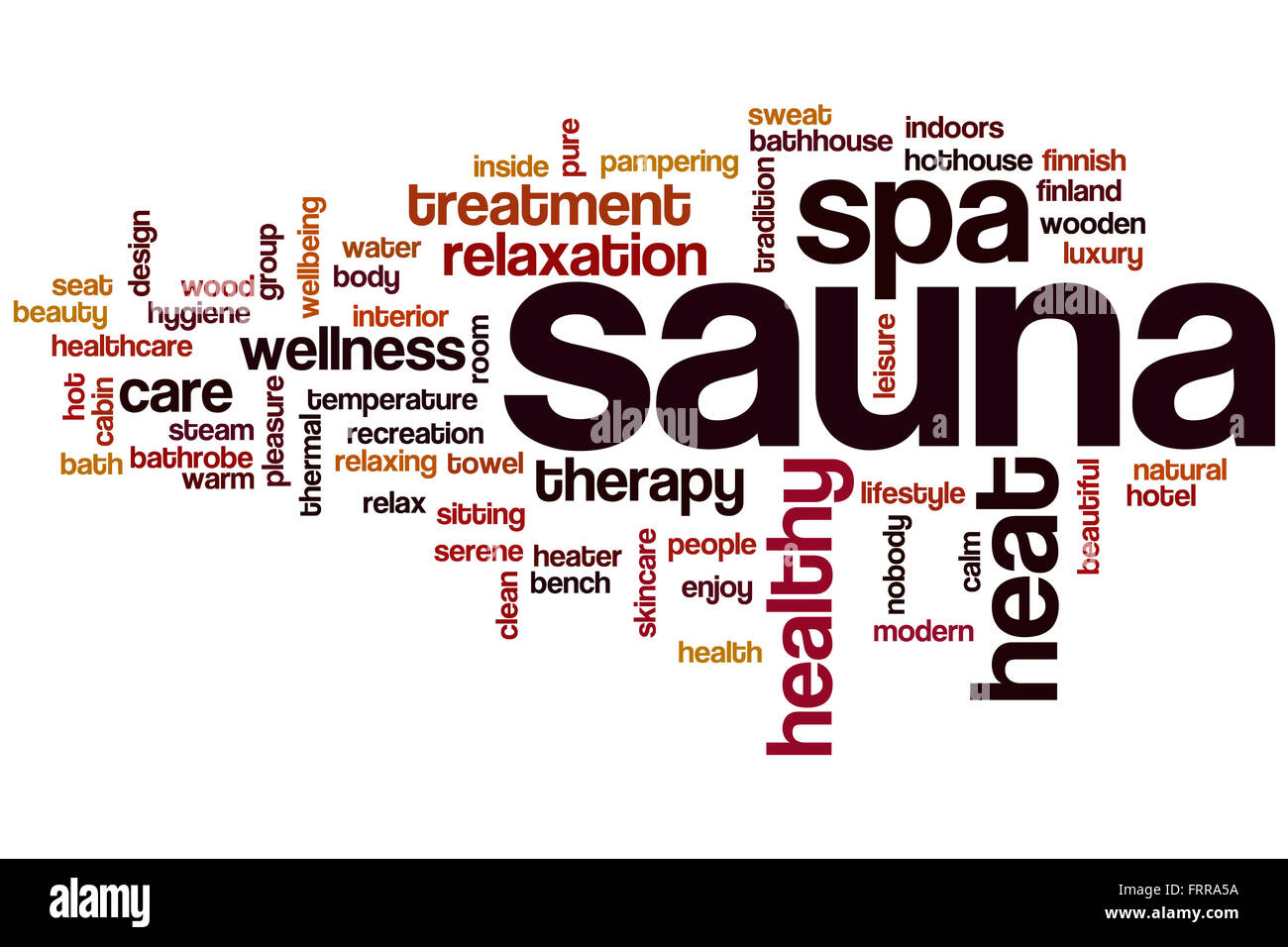 Sauna word cloud concept Stock Photo Alamy