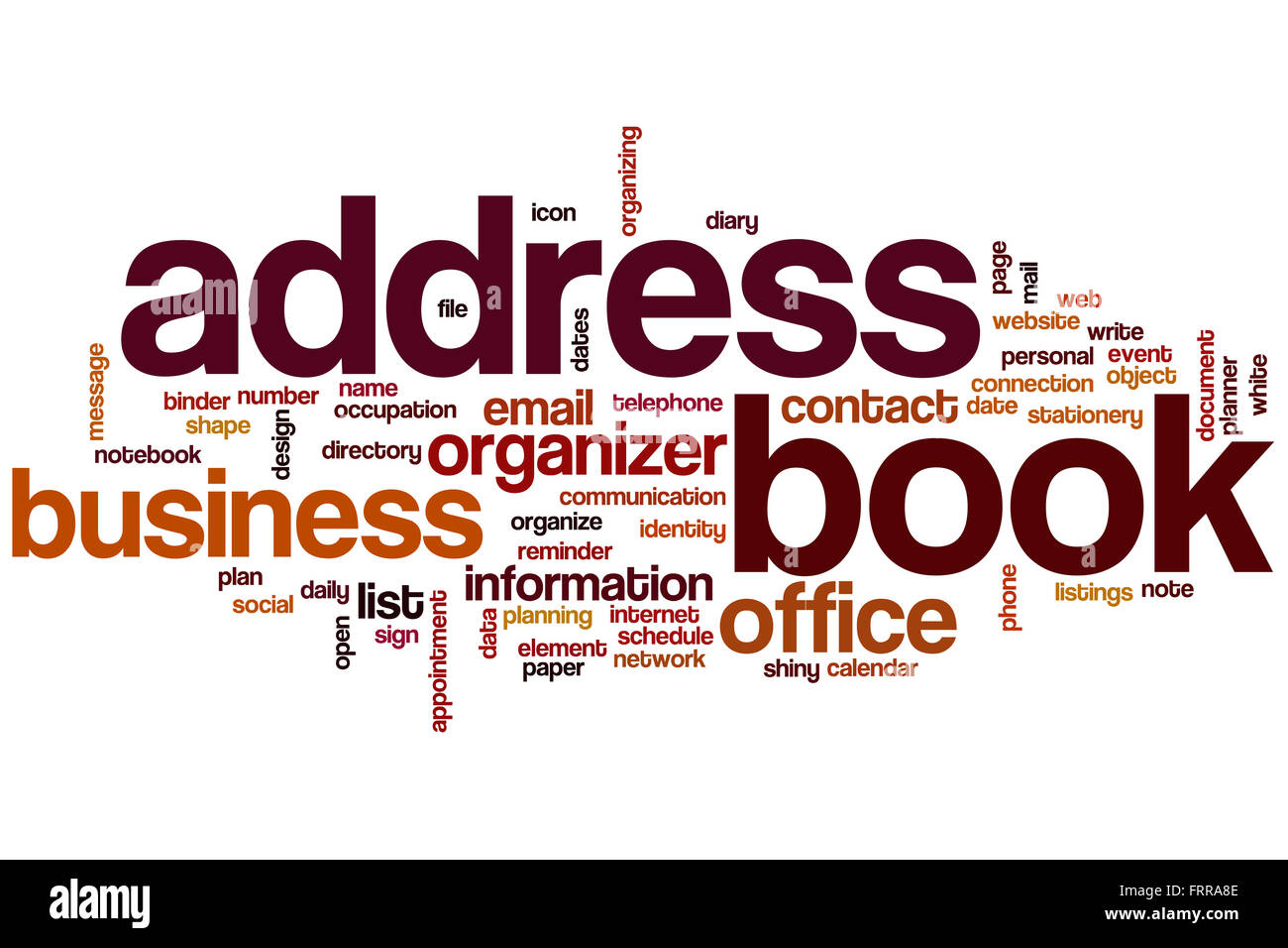 Address book word cloud concept Stock Photo Alamy