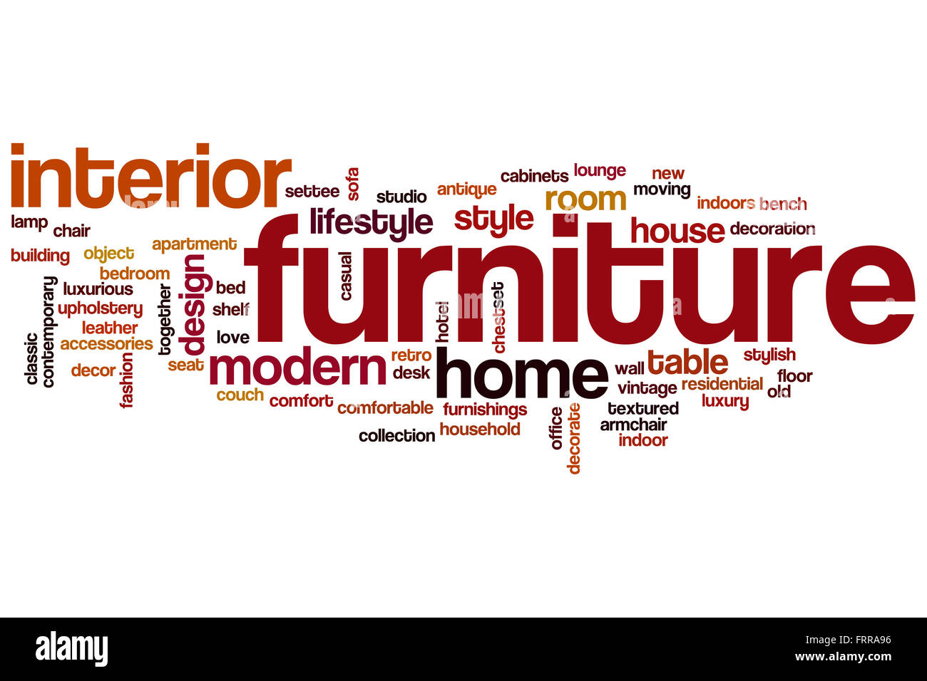Furniture word cloud concept Stock Photo Alamy