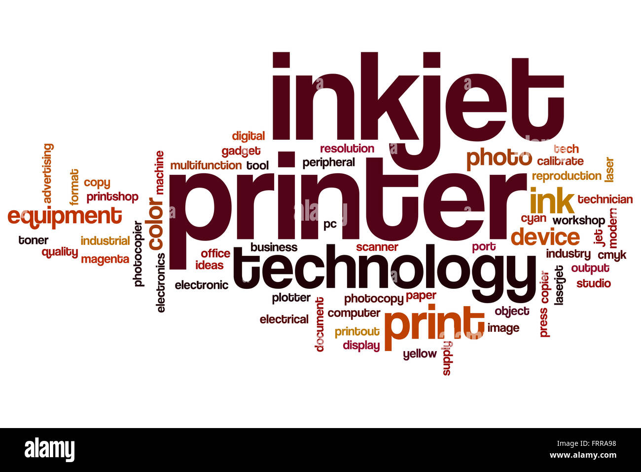 Inkjet printer word cloud concept Stock Photo