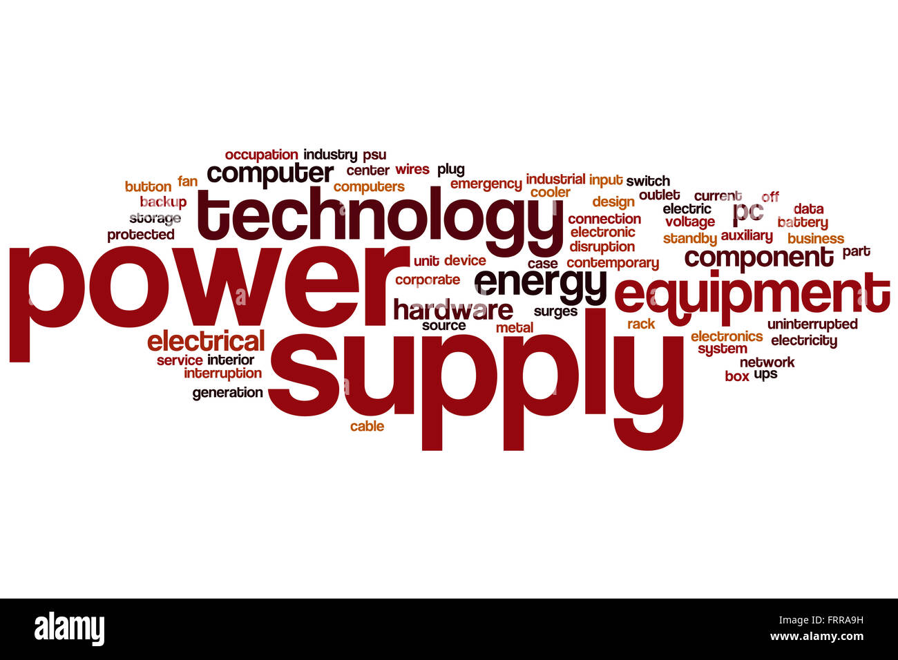 Power supply word cloud concept Stock Photo - Alamy