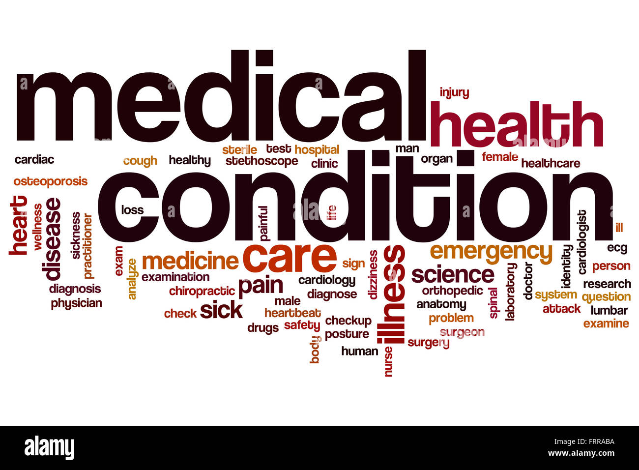 Medical condition word cloud concept Stock Photo Alamy
