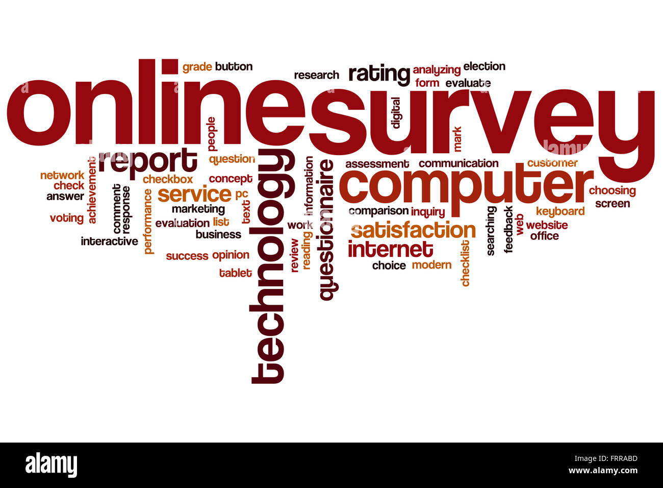 Online survey word cloud concept Stock Photo