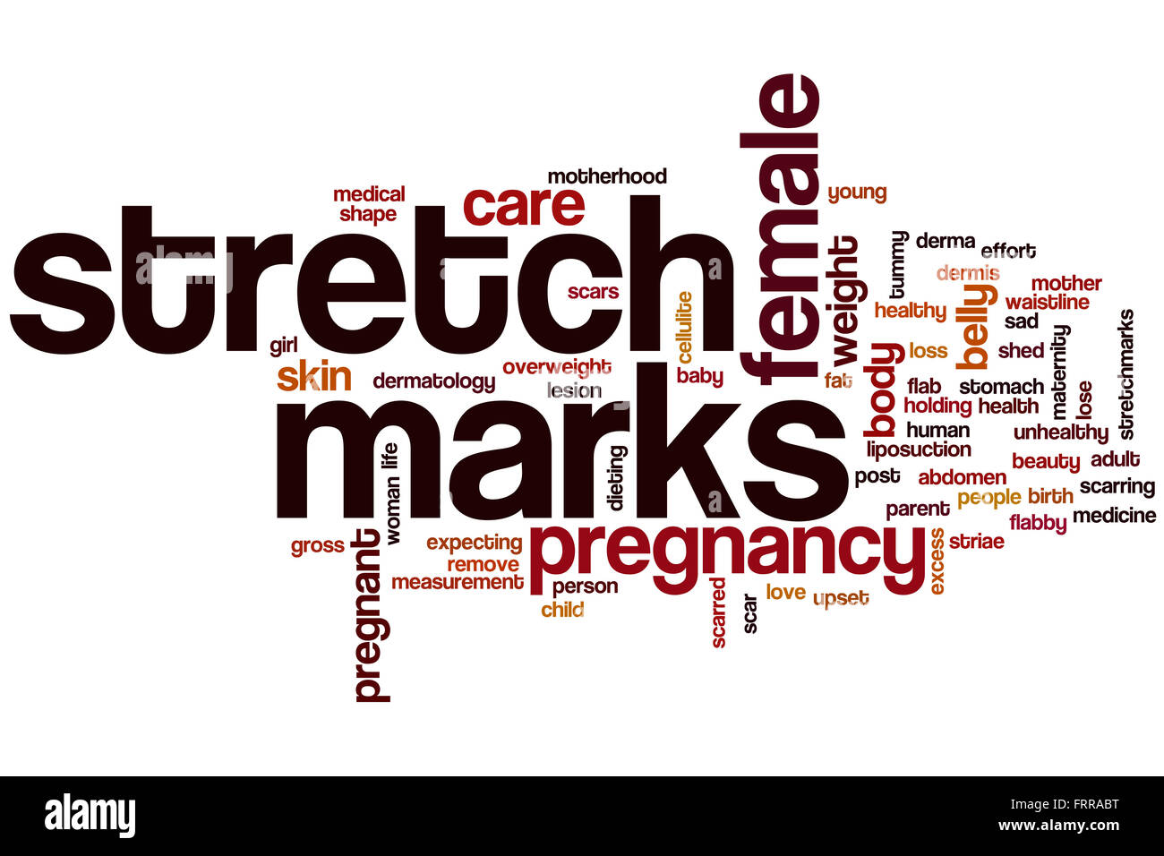 Stretch marks word cloud concept Stock Photo