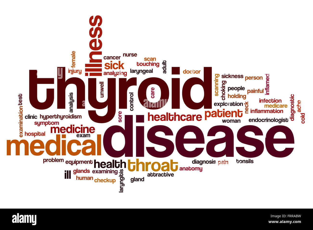 Thyroid disease word cloud concept Stock Photo
