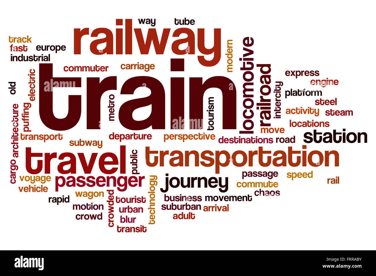 Train Word Cloud Concept High Resolution Stock Photography and Images