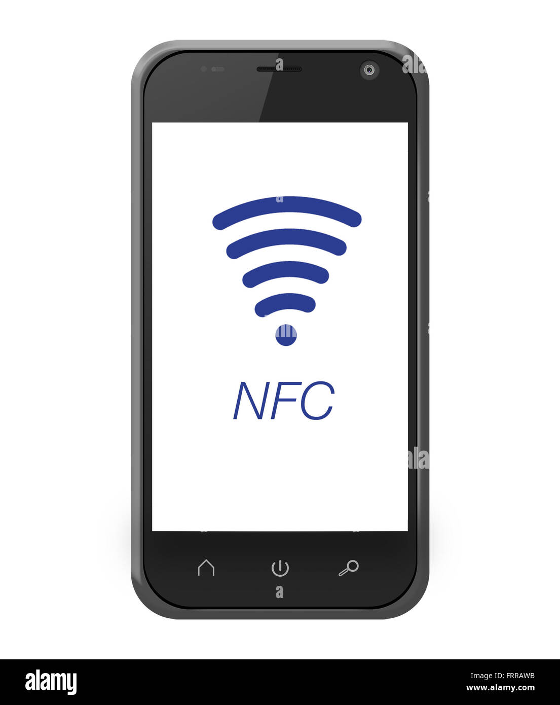 NFC near field communication on smartphone for mobile payment Stock