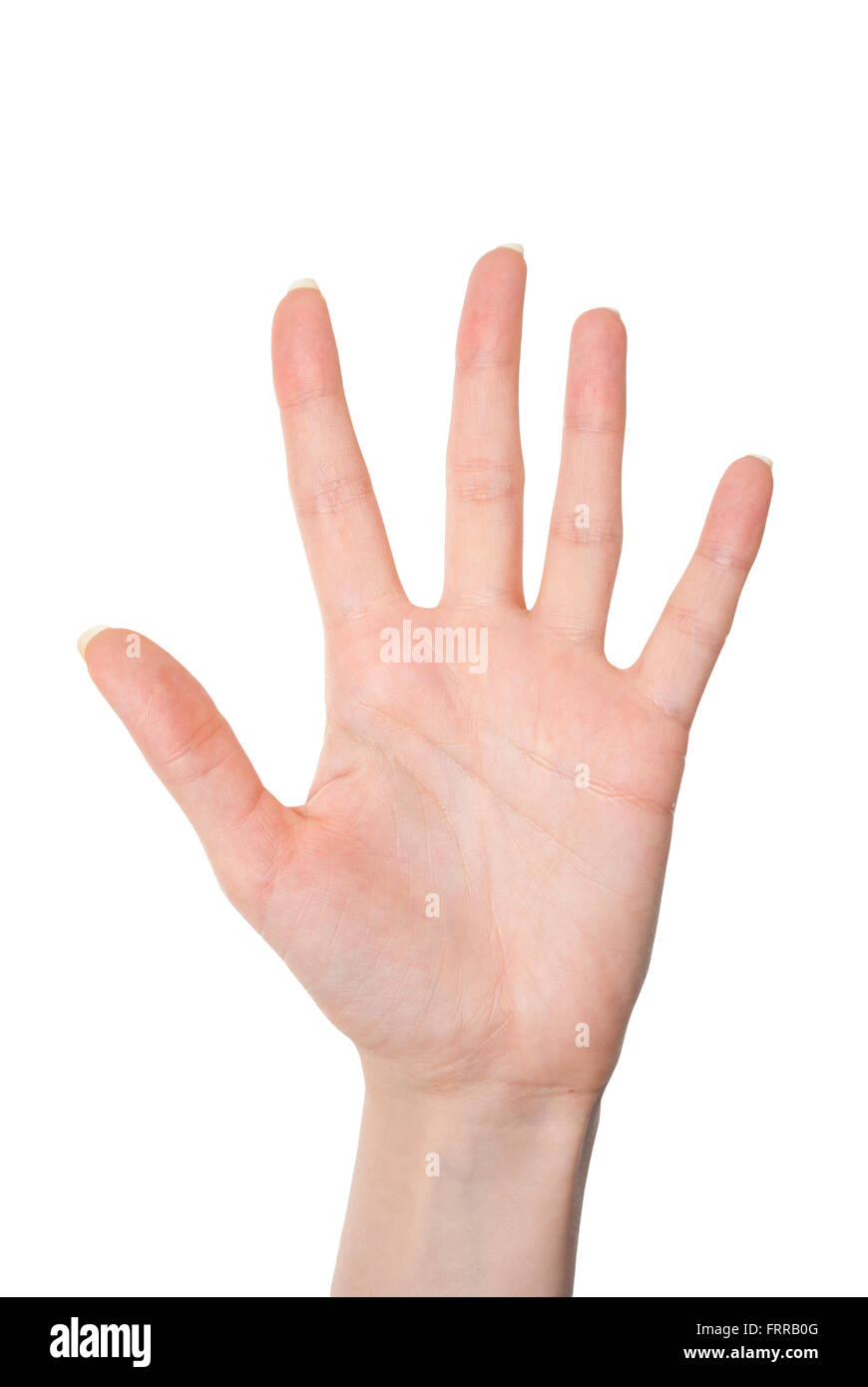 Isolated Female Hand Showing Number Five With Fingers Stock Photo Alamy