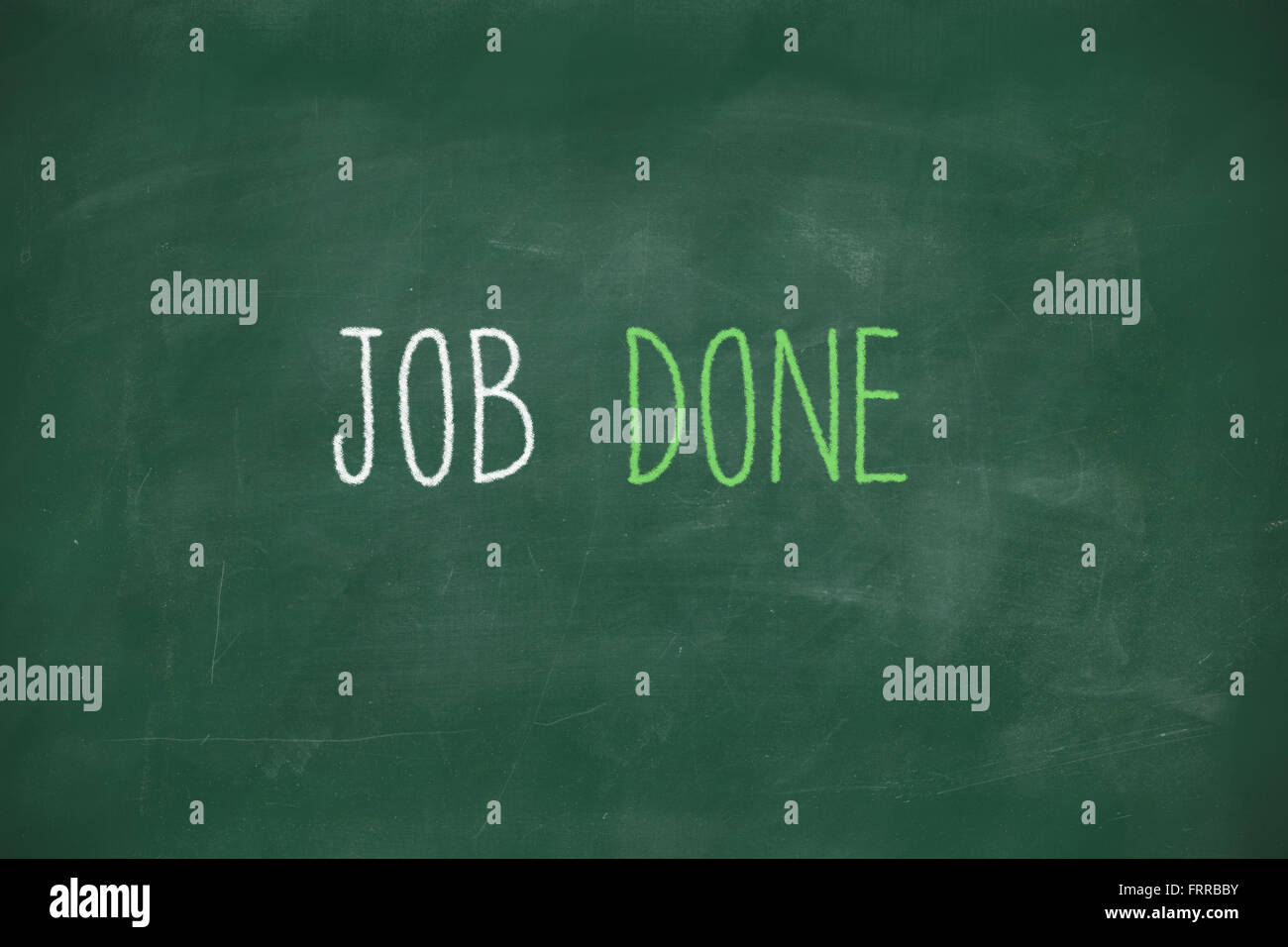 Job done handwritten on school blackboard Stock Photo Alamy