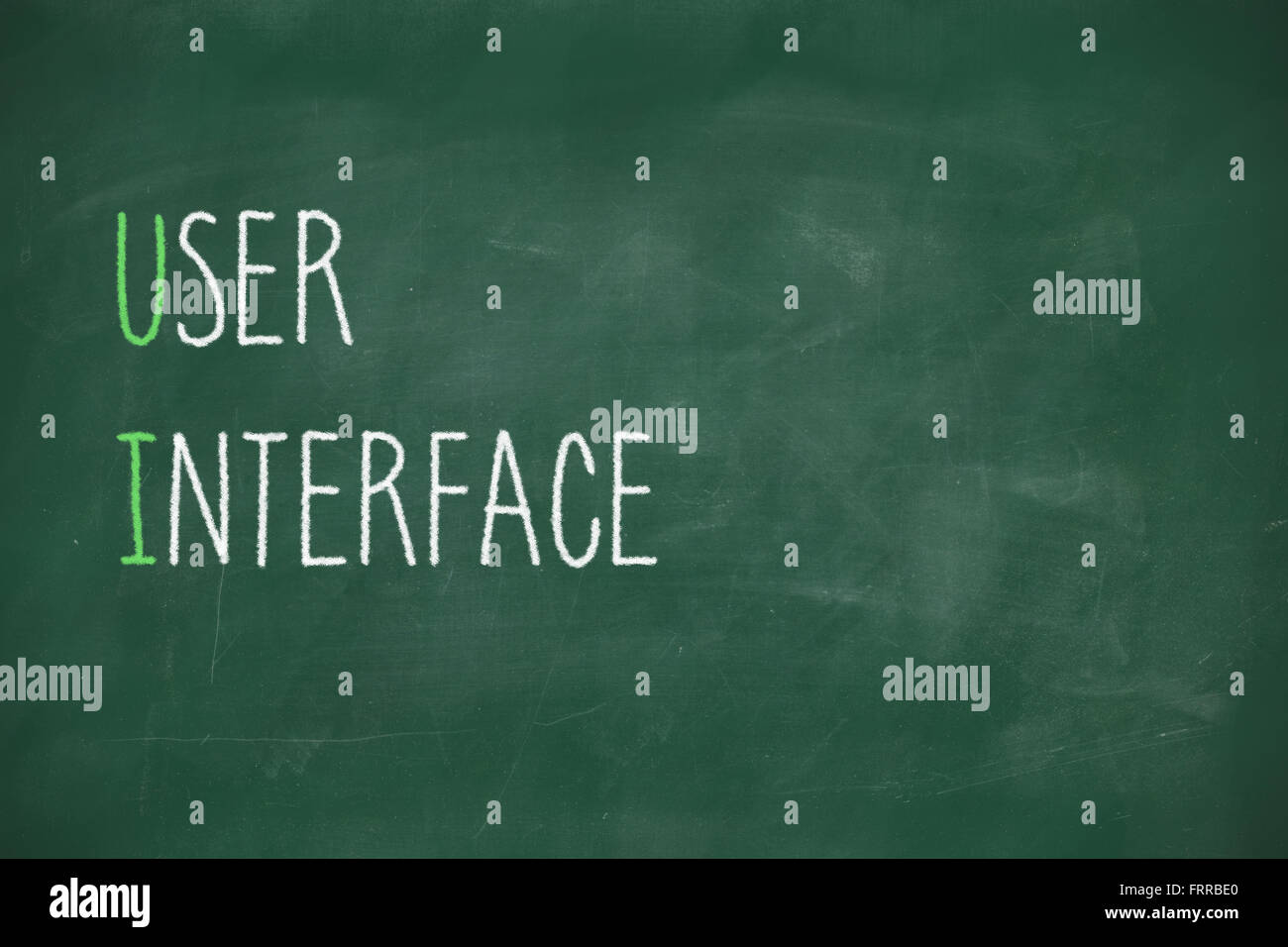 User interface handwritten on school blackboard Stock Photo Alamy