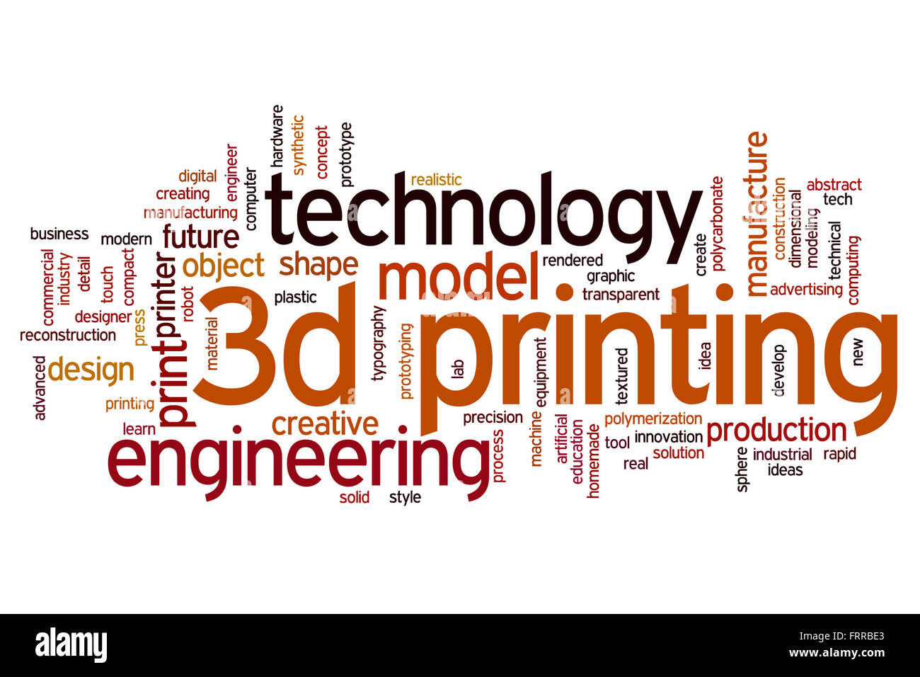 3D printing concept word cloud background Stock Photo