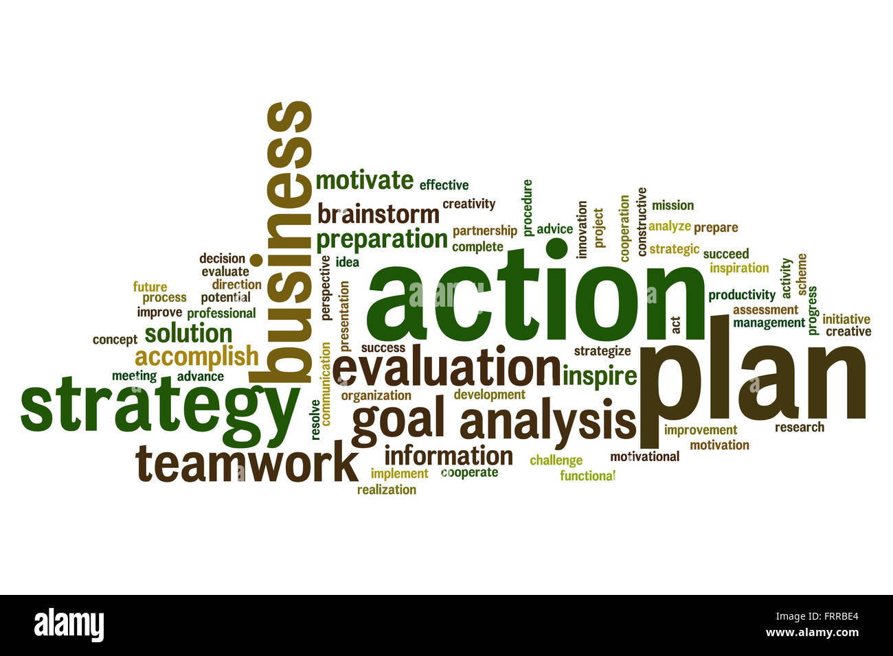 Action plan concept word cloud background Stock Photo - Alamy