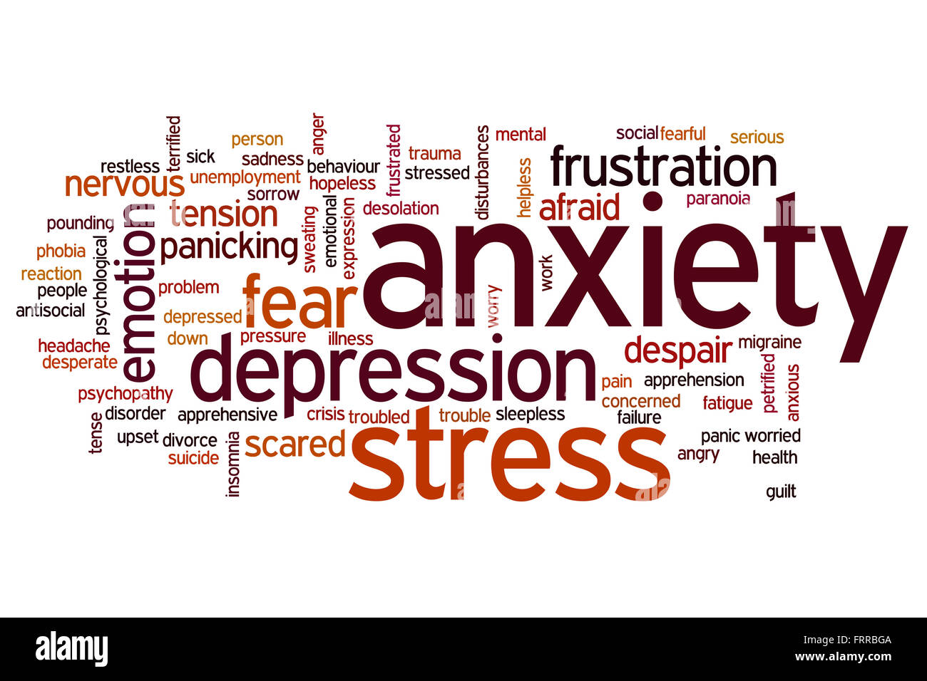 Anxiety concept word cloud background Stock Photo - Alamy