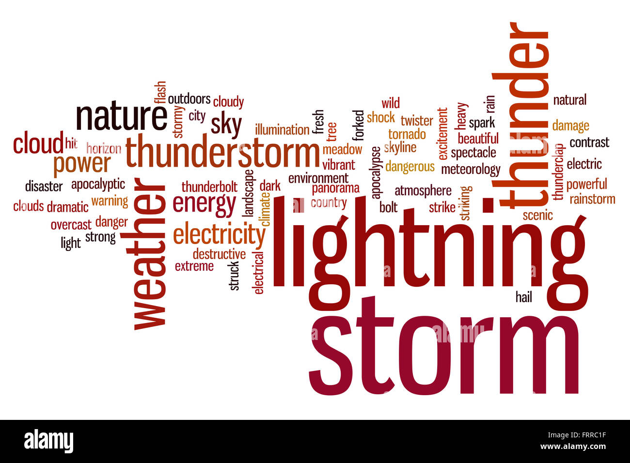 Lightning storm concept word cloud background Stock Photo Alamy