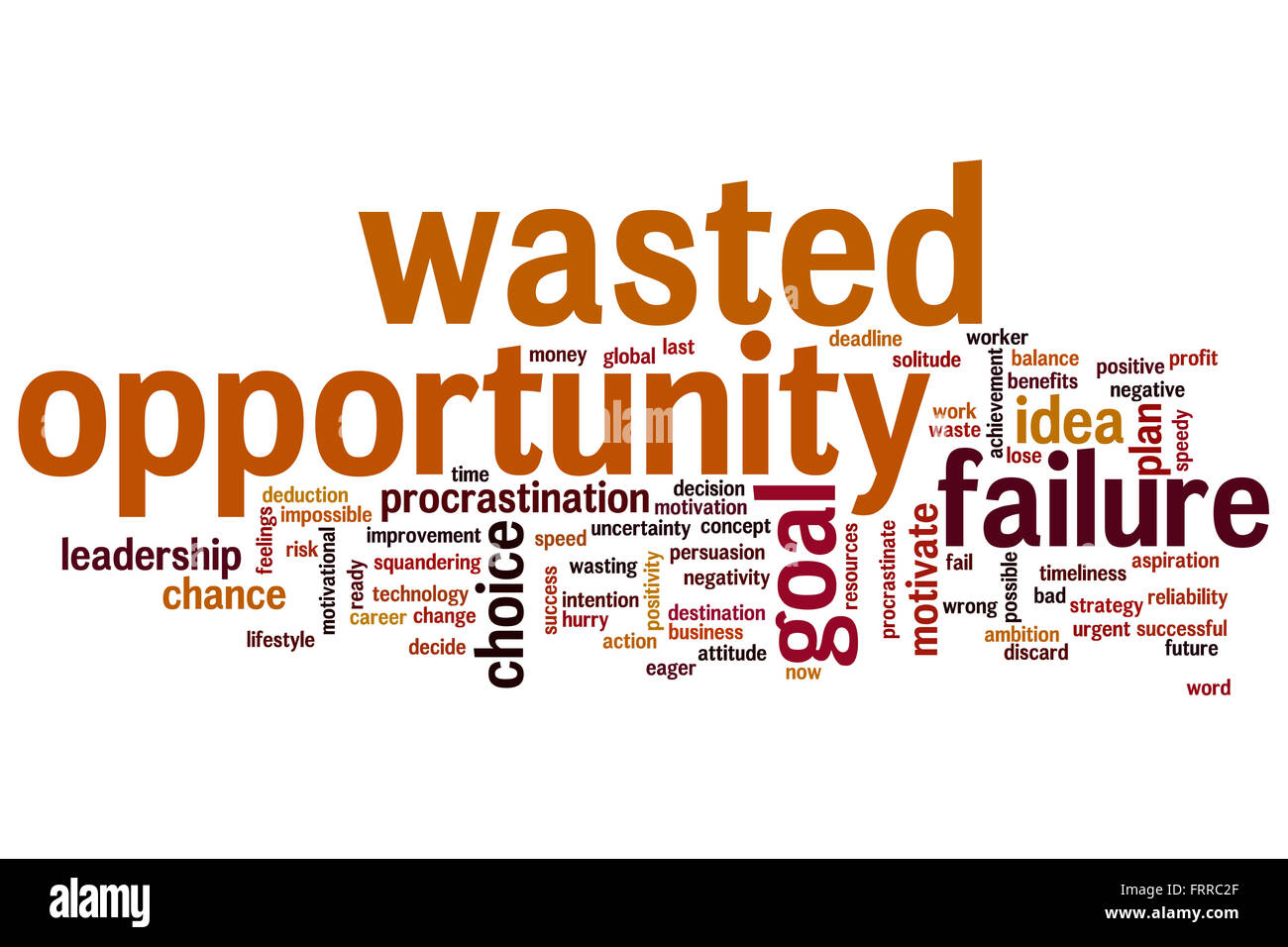 Wasted opportunity concept word cloud background Stock Photo