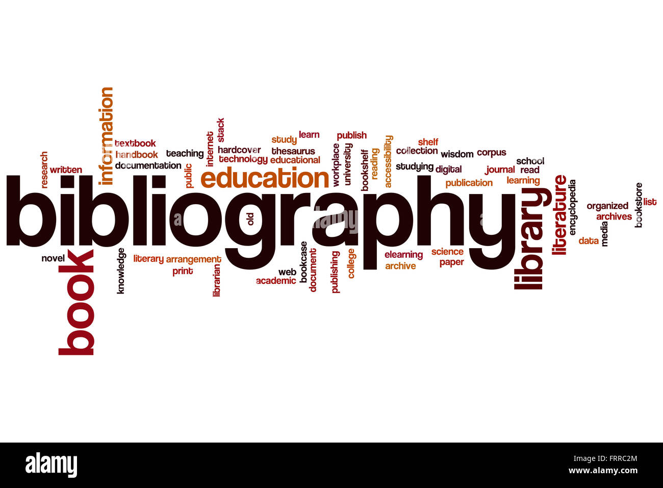 Bibliography Concept Word Cloud Background Stock Photo Alamy