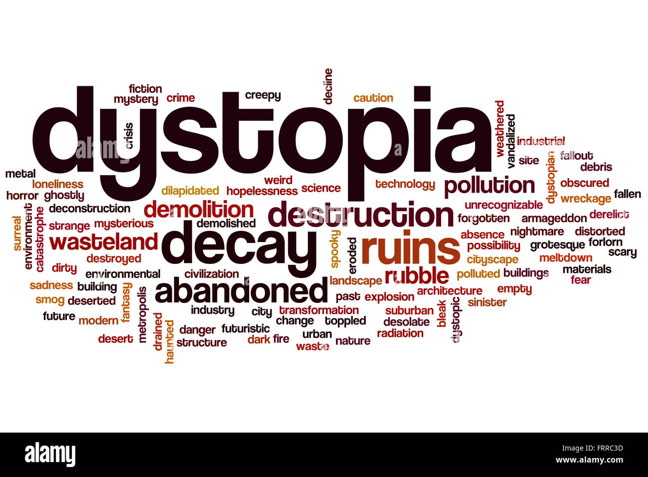 Dystopia concept word cloud background Stock Photo