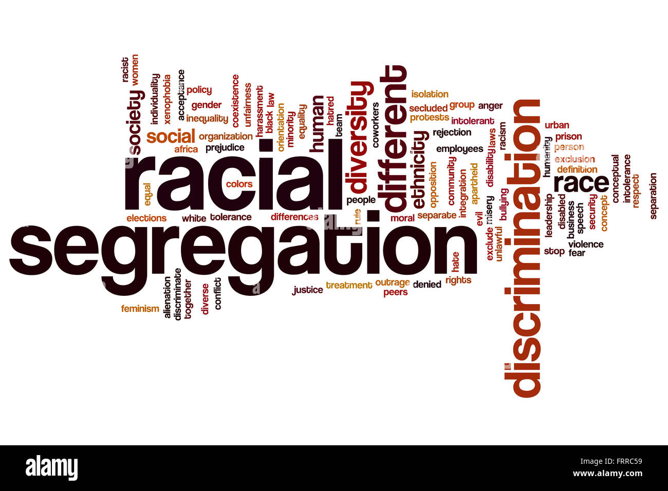Racial segregation concept word cloud background Stock Photo