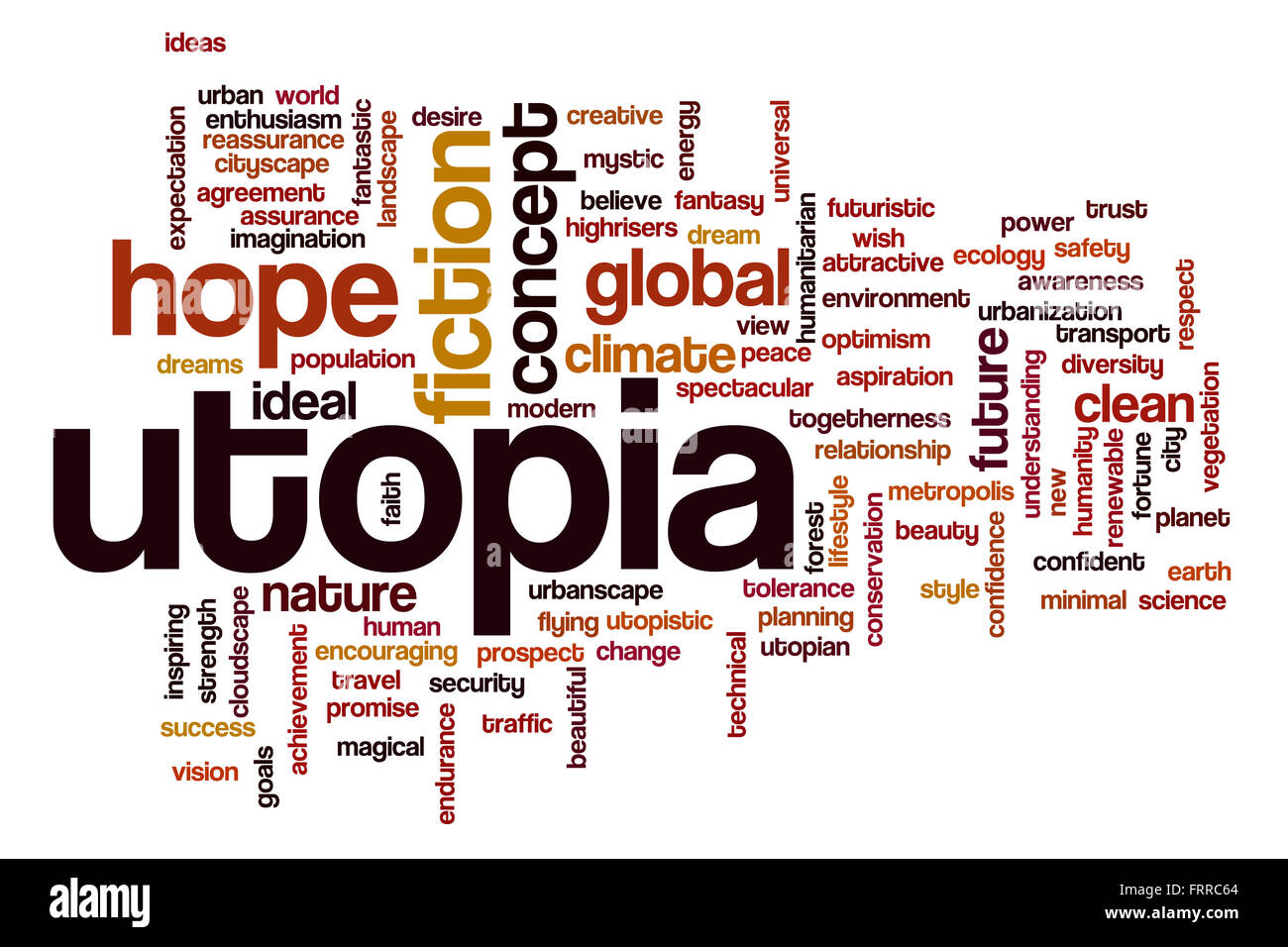 Utopia concept word cloud background Stock Photo