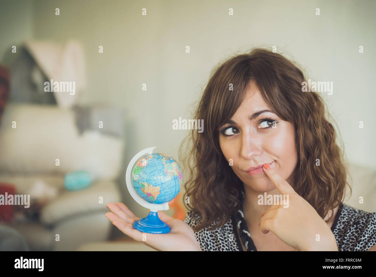 Woman hand holding earth planet hi-res stock photography and images - Alamy