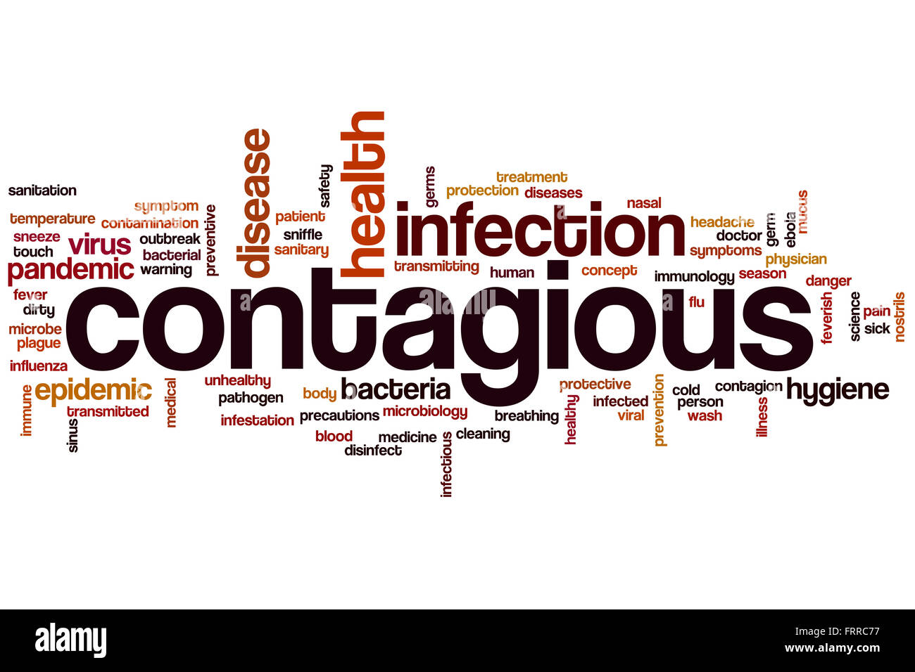 Contagious concept word cloud background Stock Photo