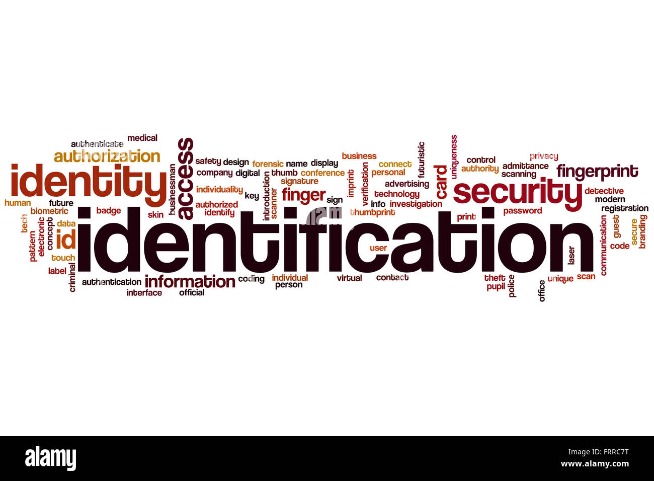 Identification concept word cloud background Stock Photo Alamy