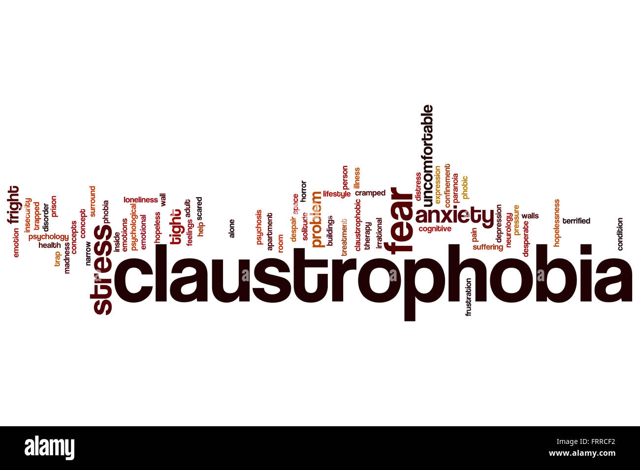 Claustrophobia concept word cloud background Stock Photo