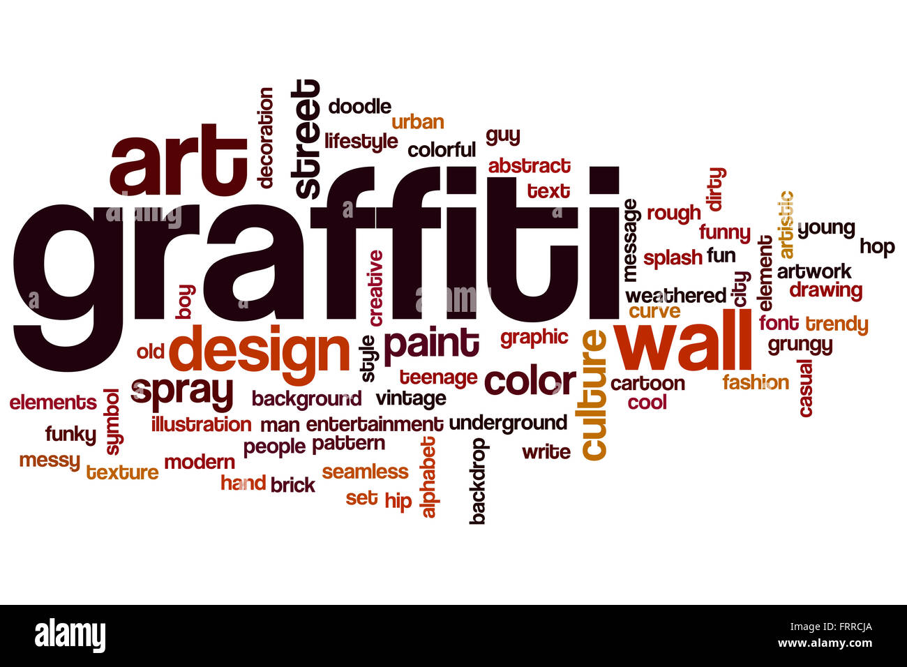 Graffiti word cloud concept with wall art related tags Stock Photo Alamy