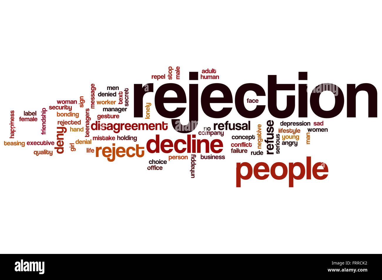 Rejection word cloud concept with decline reject related tags Stock Photo