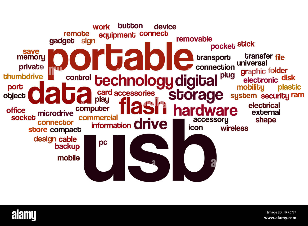 USB word cloud concept with related data drive tags Stock Photo Alamy