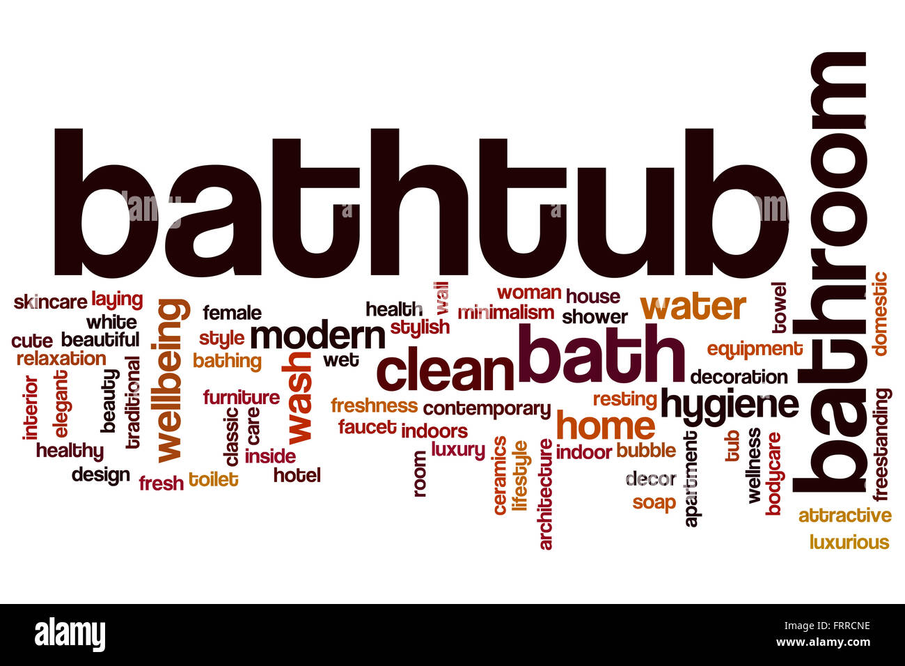 Bathtub word cloud concept with clean water related tags Stock Photo Alamy