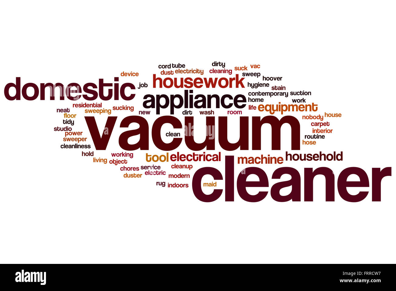 Vacuum cleaner word cloud concept with domestic appliance related tags