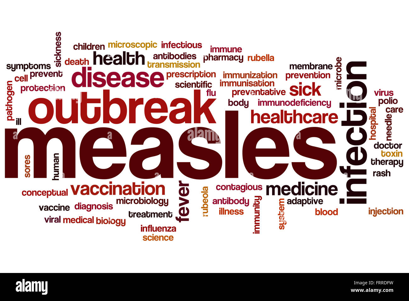 Measles word cloud concept Stock Photo