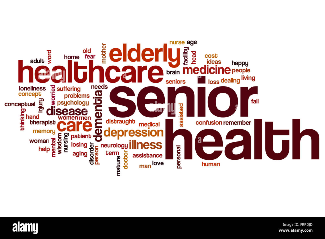 Senior health word cloud concept Stock Photo