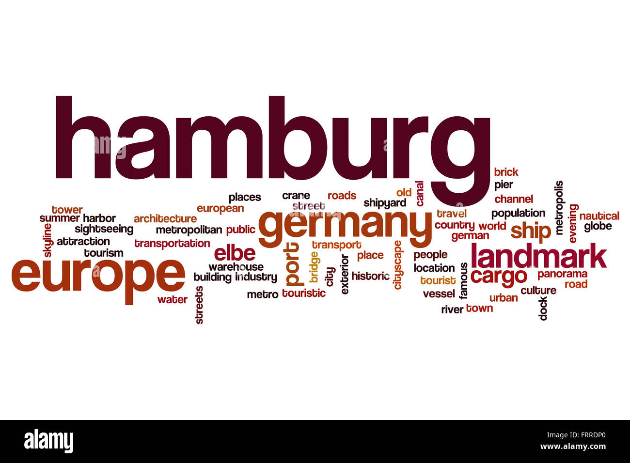 Hamburg word cloud concept Stock Photo Alamy