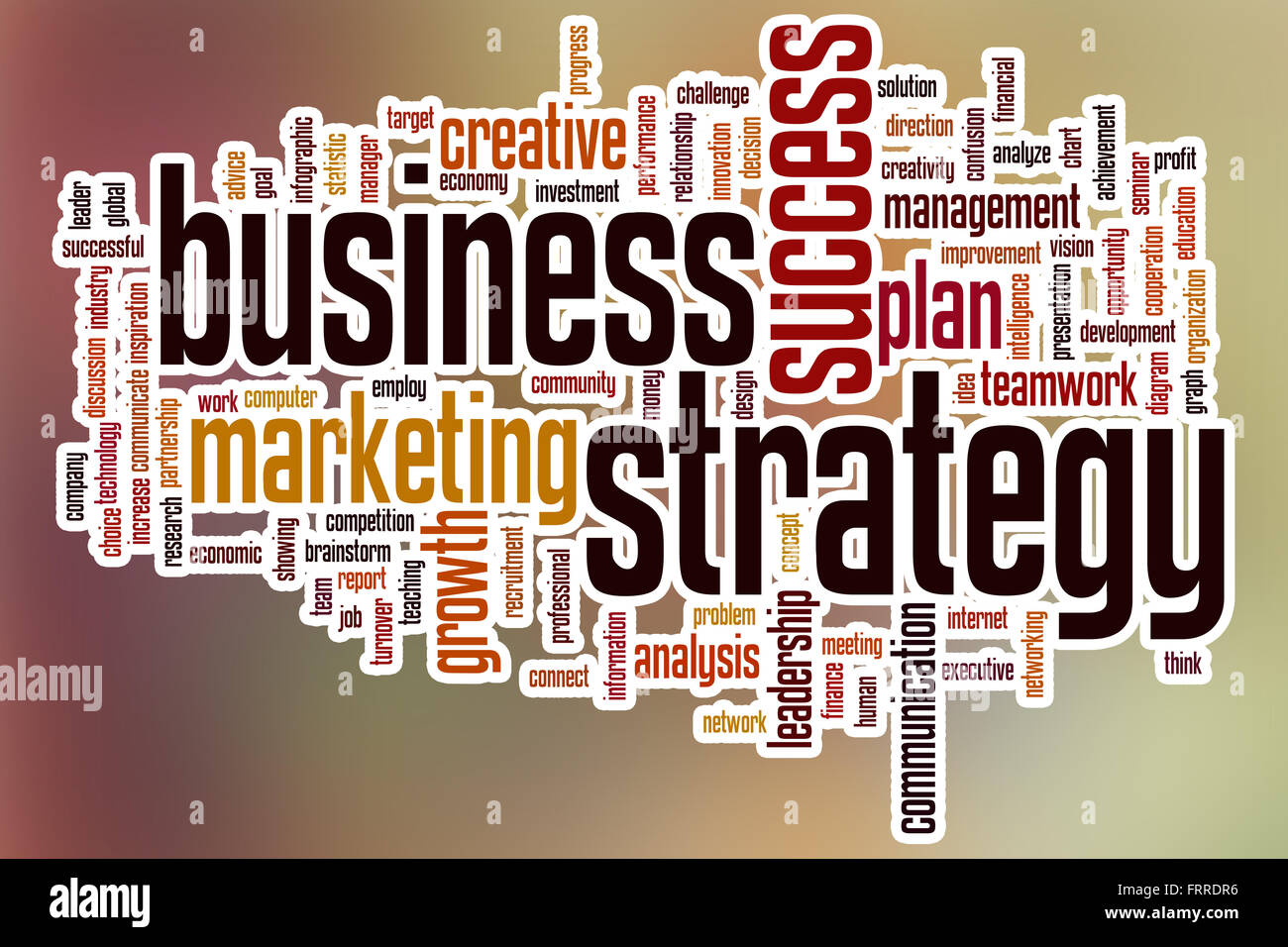 BUsiness strategy word cloud concept with abstract background Stock ...