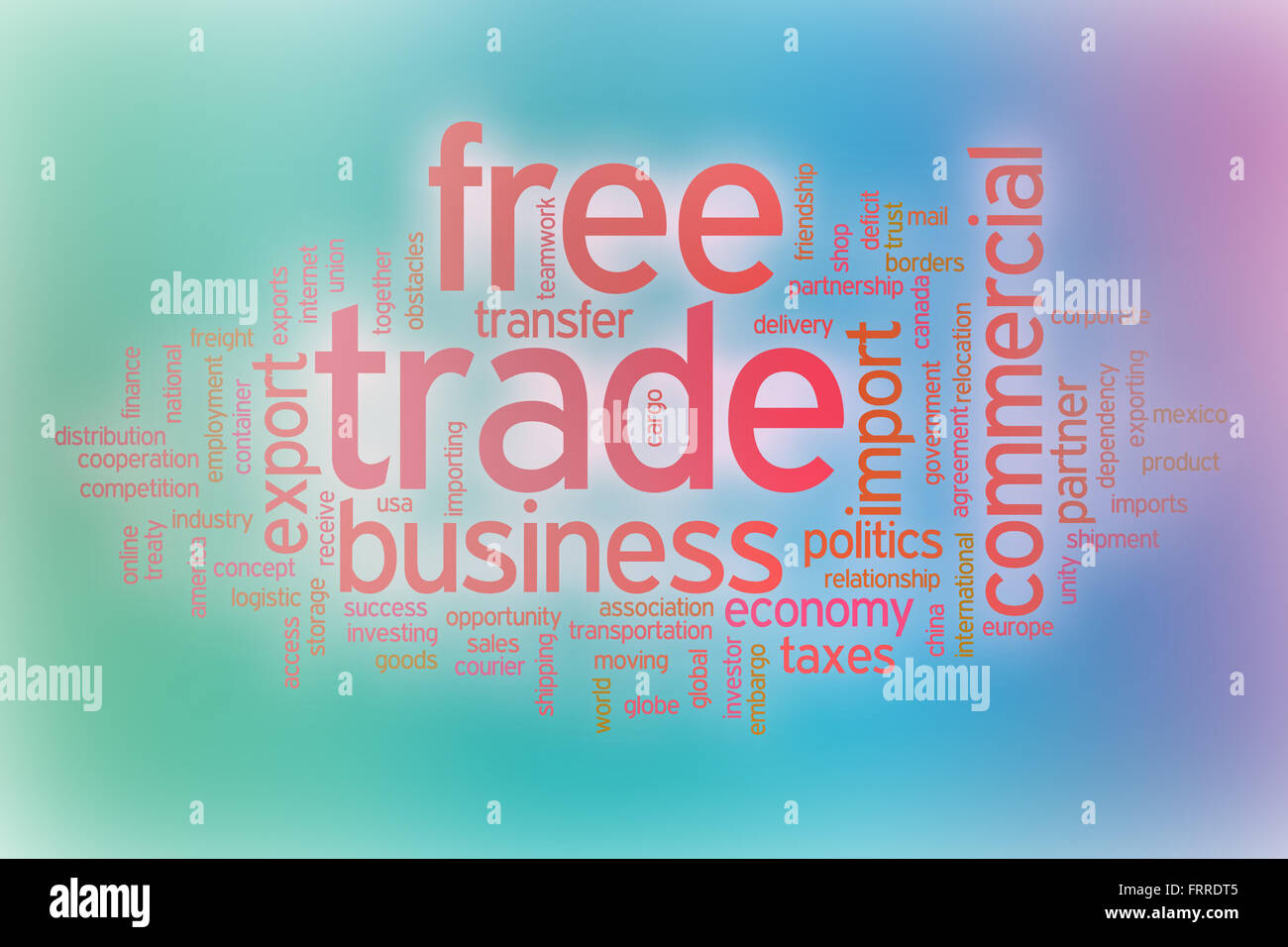 Free trade word cloud concept with abstract background Stock Photo Alamy