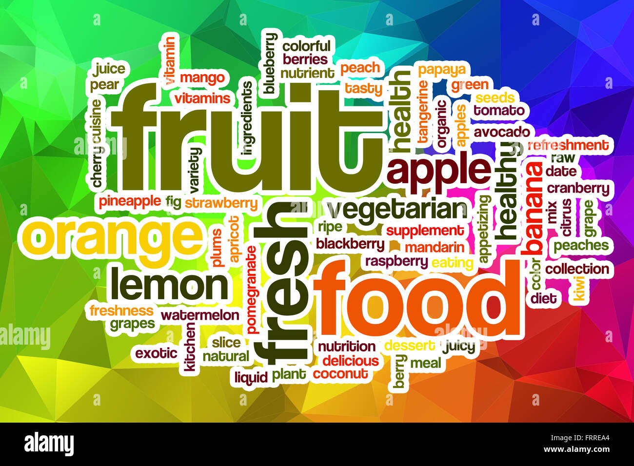 Fruit word cloud concept with abstract background Stock Photo Alamy